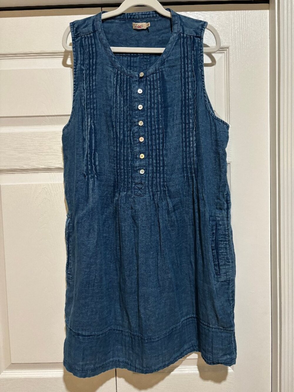 Faherty Dream Cotton Gauze Isha Dress in Indigo size XL
